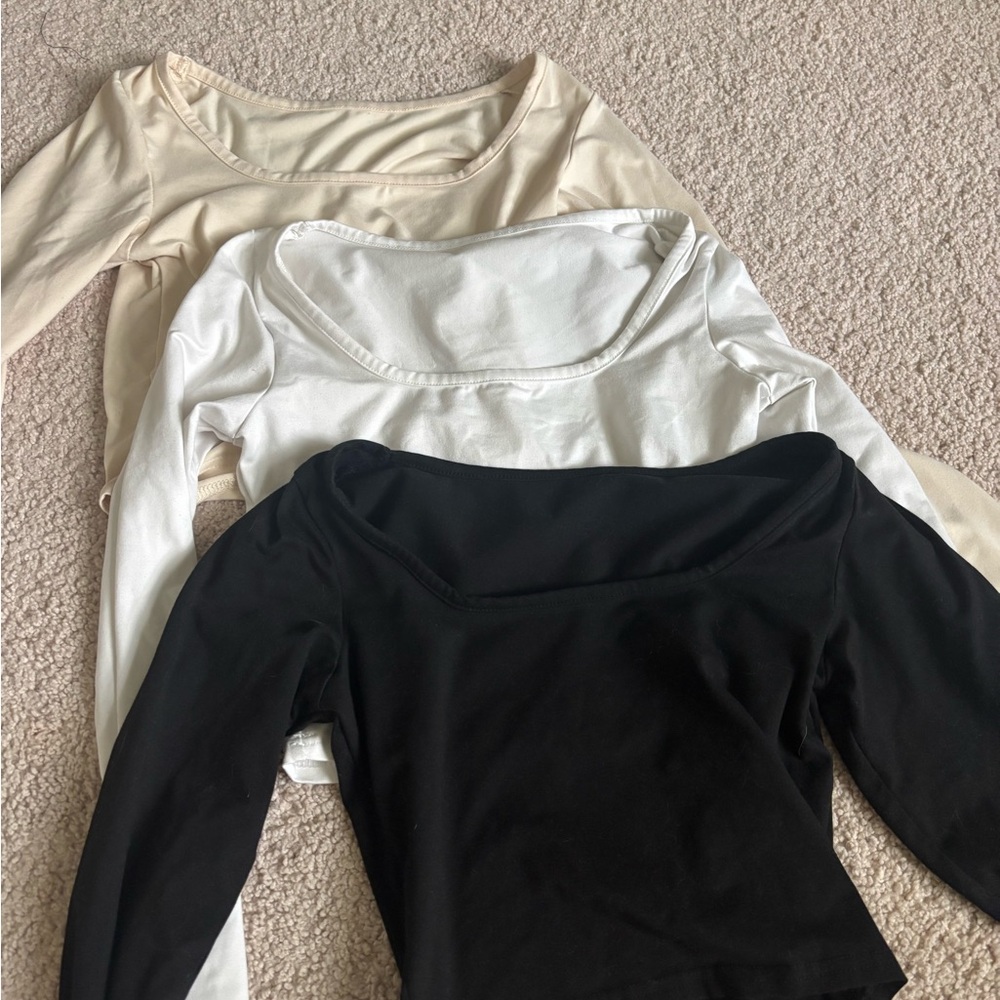 Women's Black, White, and Cream Tops